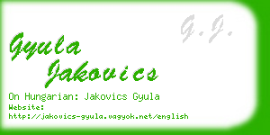 gyula jakovics business card